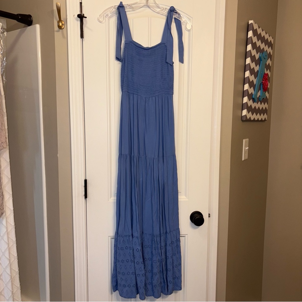 Maurices Light Blue Maxi Dress